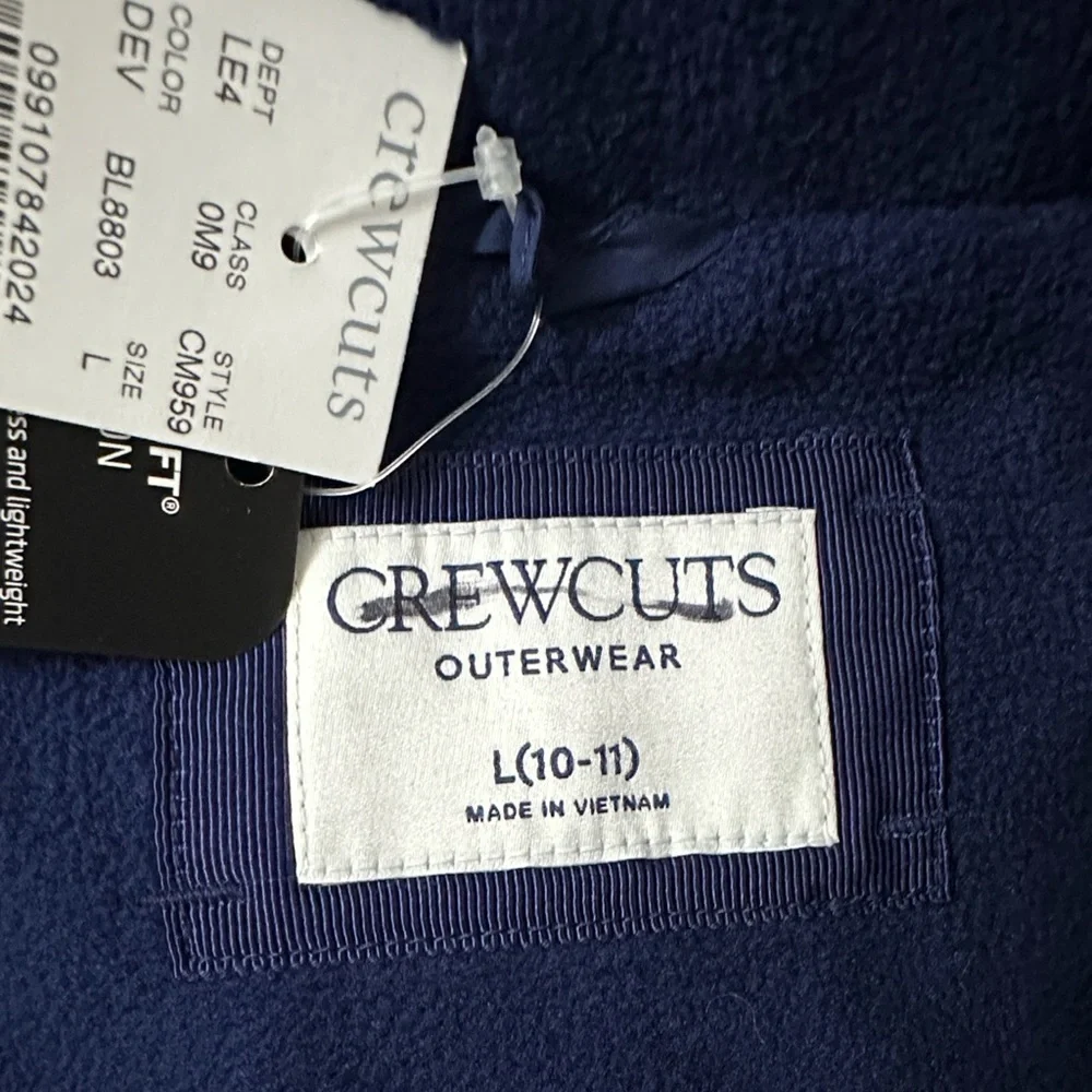 NEW CREWCUTS J. Crew Girls' Heart quilted jacket with PrimaLoft Navy Size Large‎